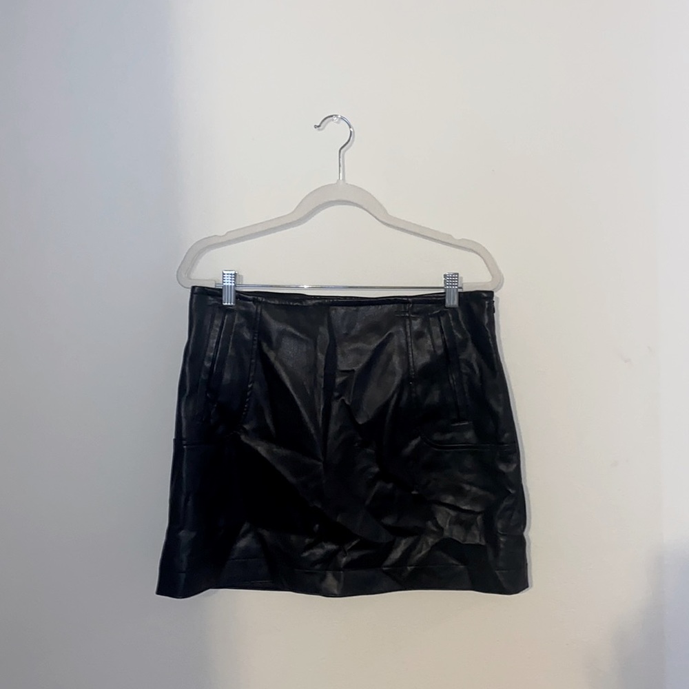 Mini leather skirt